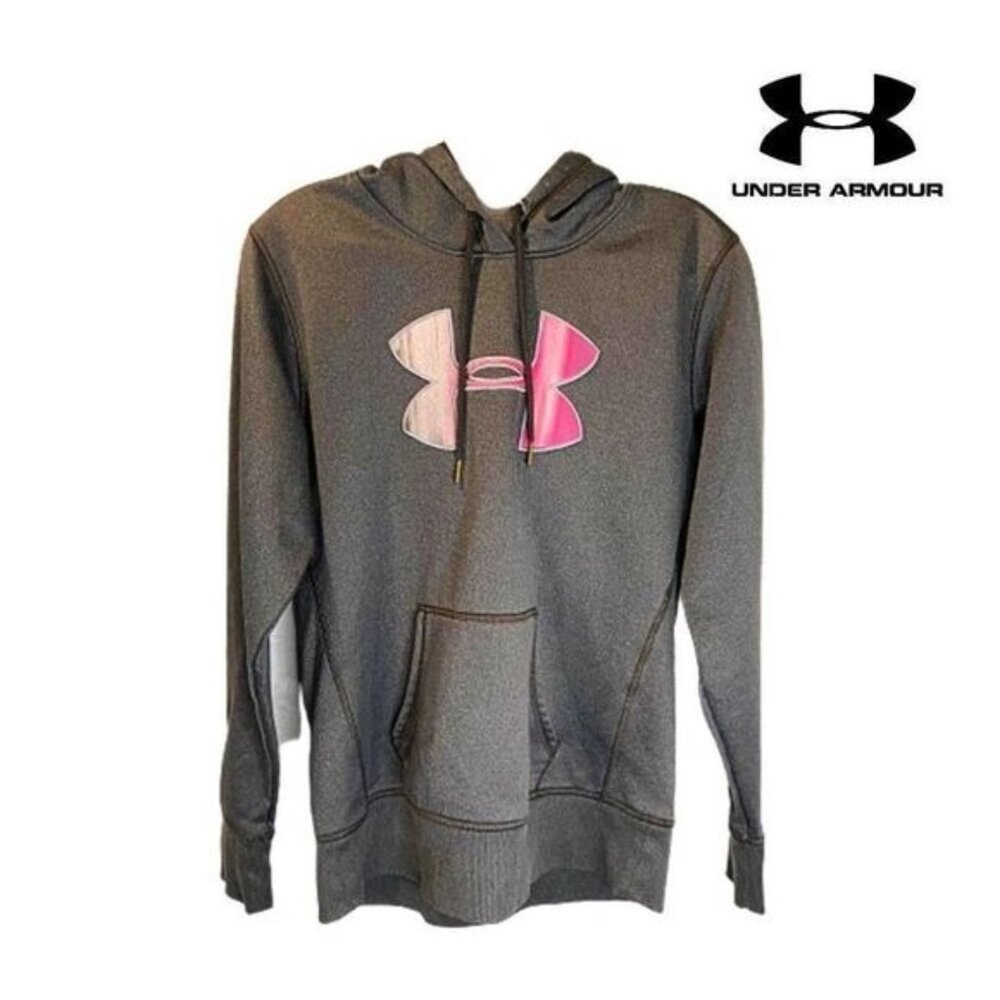 Under Armour‎ Women's Fleece Pullover Hoodie Big Logo Printed Drawstring sweater